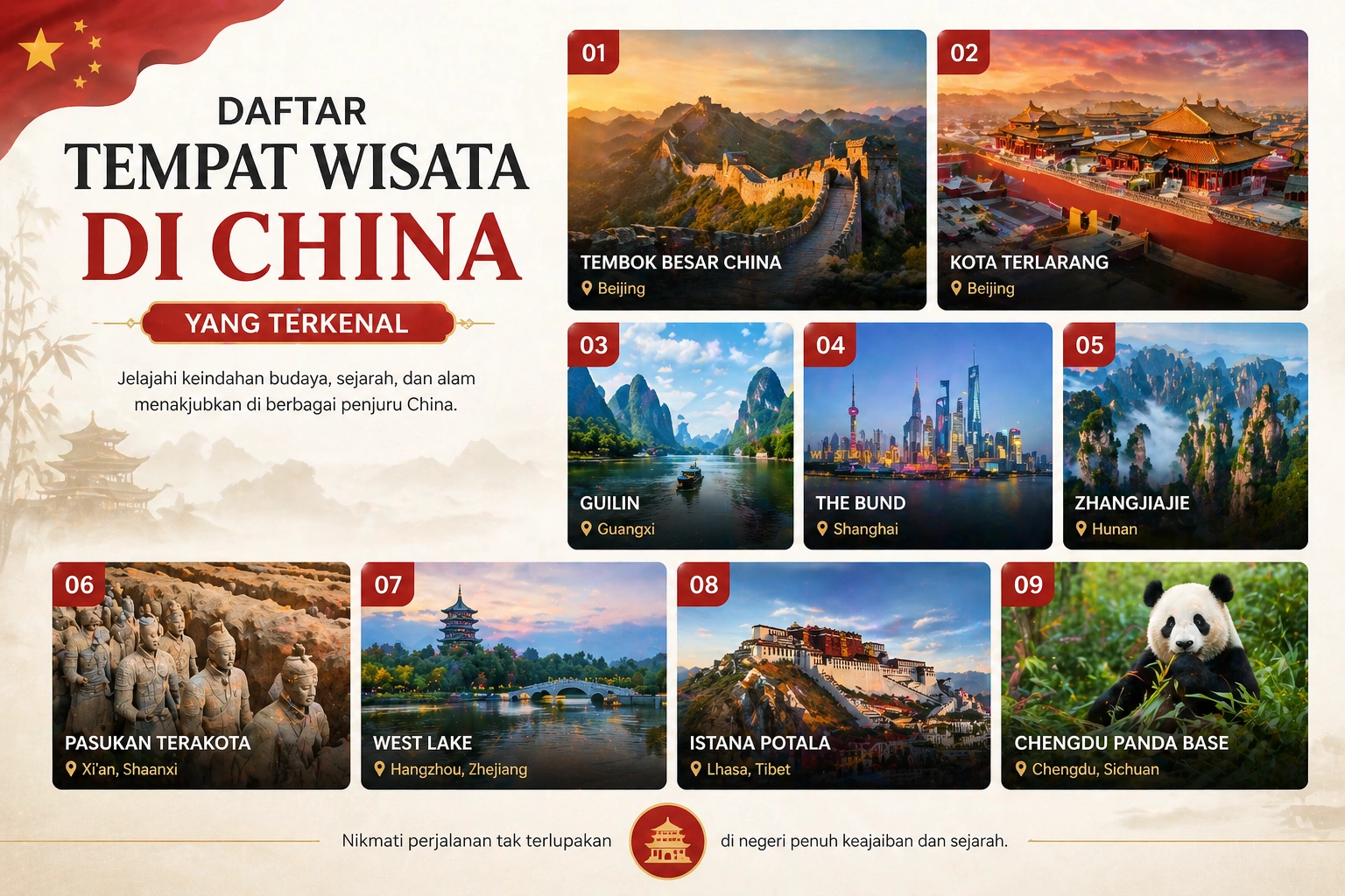20 Tempat Wisata di China yang Terkenal Wajib Dikunjungi Tahun 2026